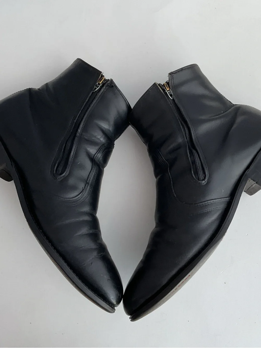 intage Black Leather Side Zip Man Made Boots Men’s Size 10 EEE